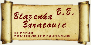 Blaženka Baratović vizit kartica
